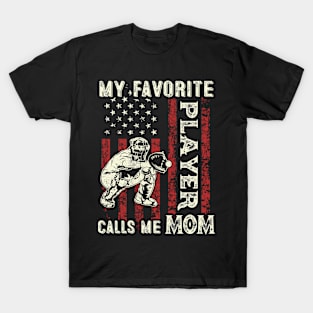 My Favorite Player Calls Me Mom US Flag Baseball Mom Gifts Mothers Day T-Shirt